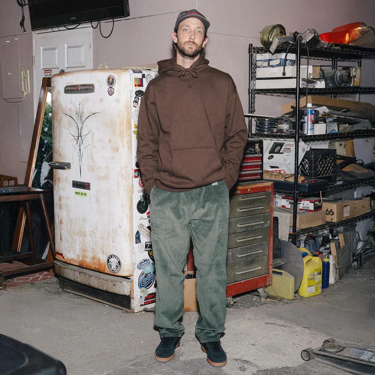 CCS Baggy Taper Corduroy Pants - Green - Image 2