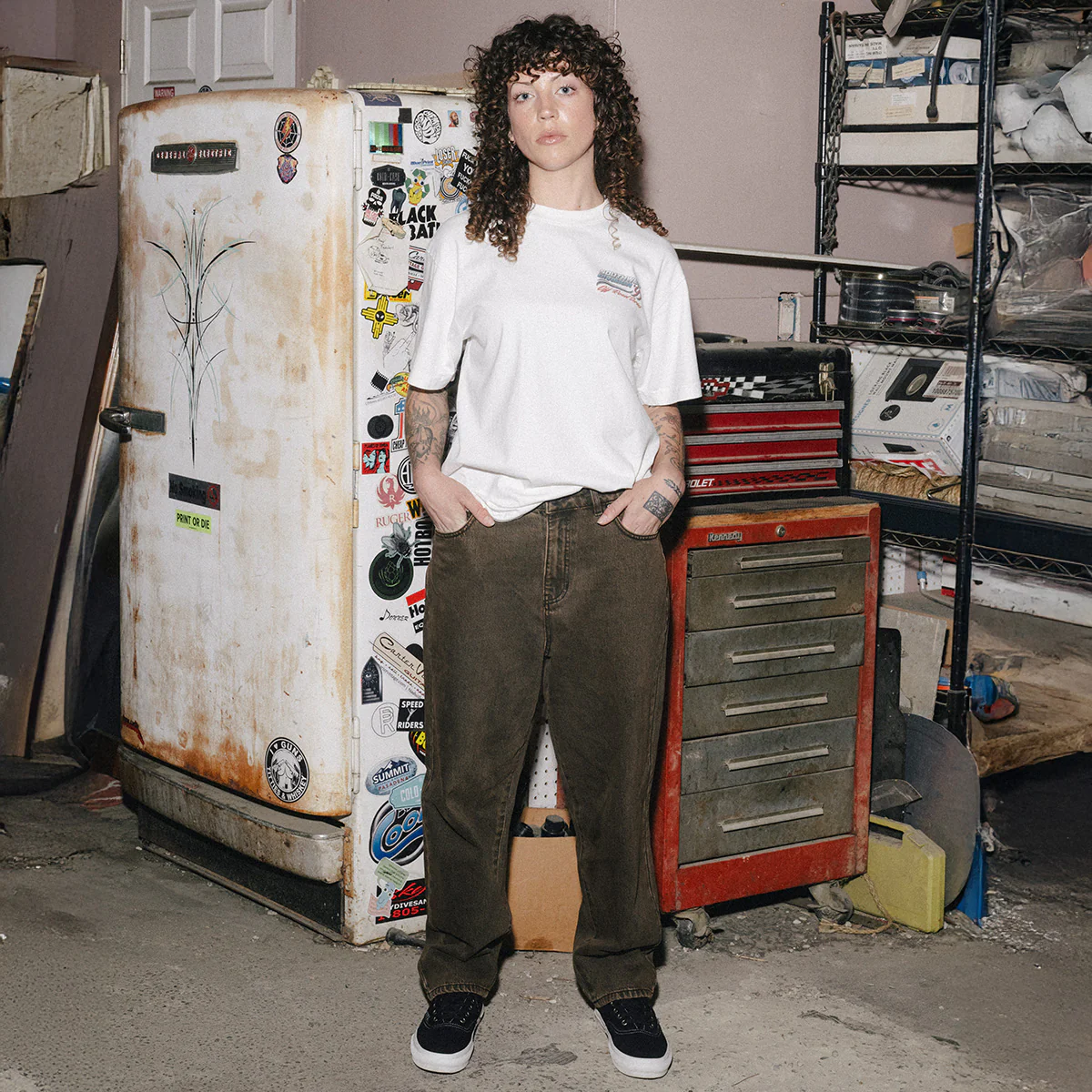 CCS Baggy Taper Denim Jeans - Acid Brown - Image 5