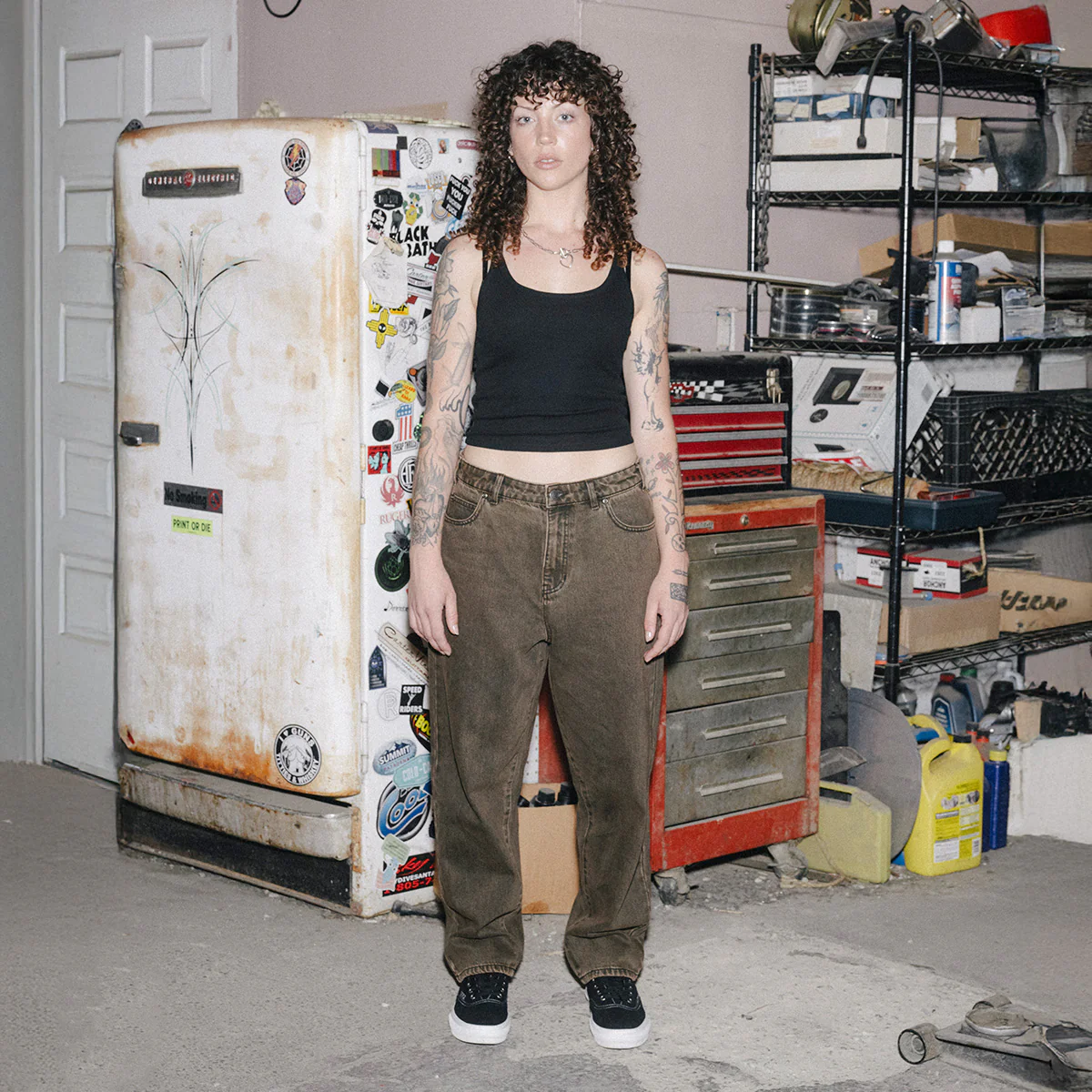 CCS Baggy Taper Denim Jeans - Acid Brown - Image 8