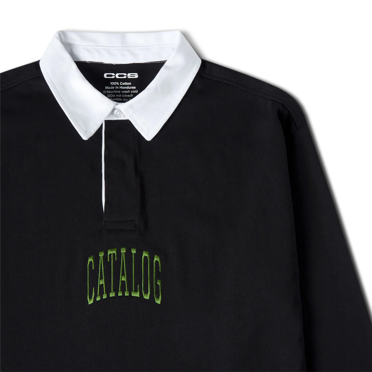 CCS Catalog Embroidered Rugby Shirt - Black - Image 3