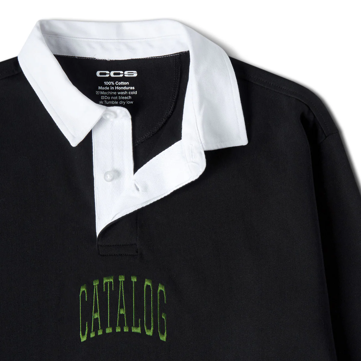 CCS Catalog Embroidered Rugby Shirt - Black - Image 4