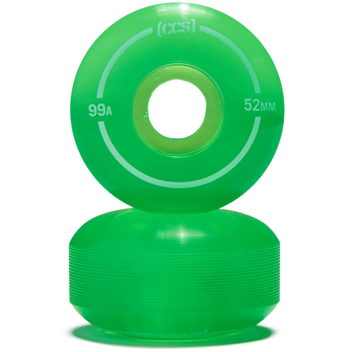 CCS Clear 99a Skateboard Wheels - Green - 52mm - Image 2