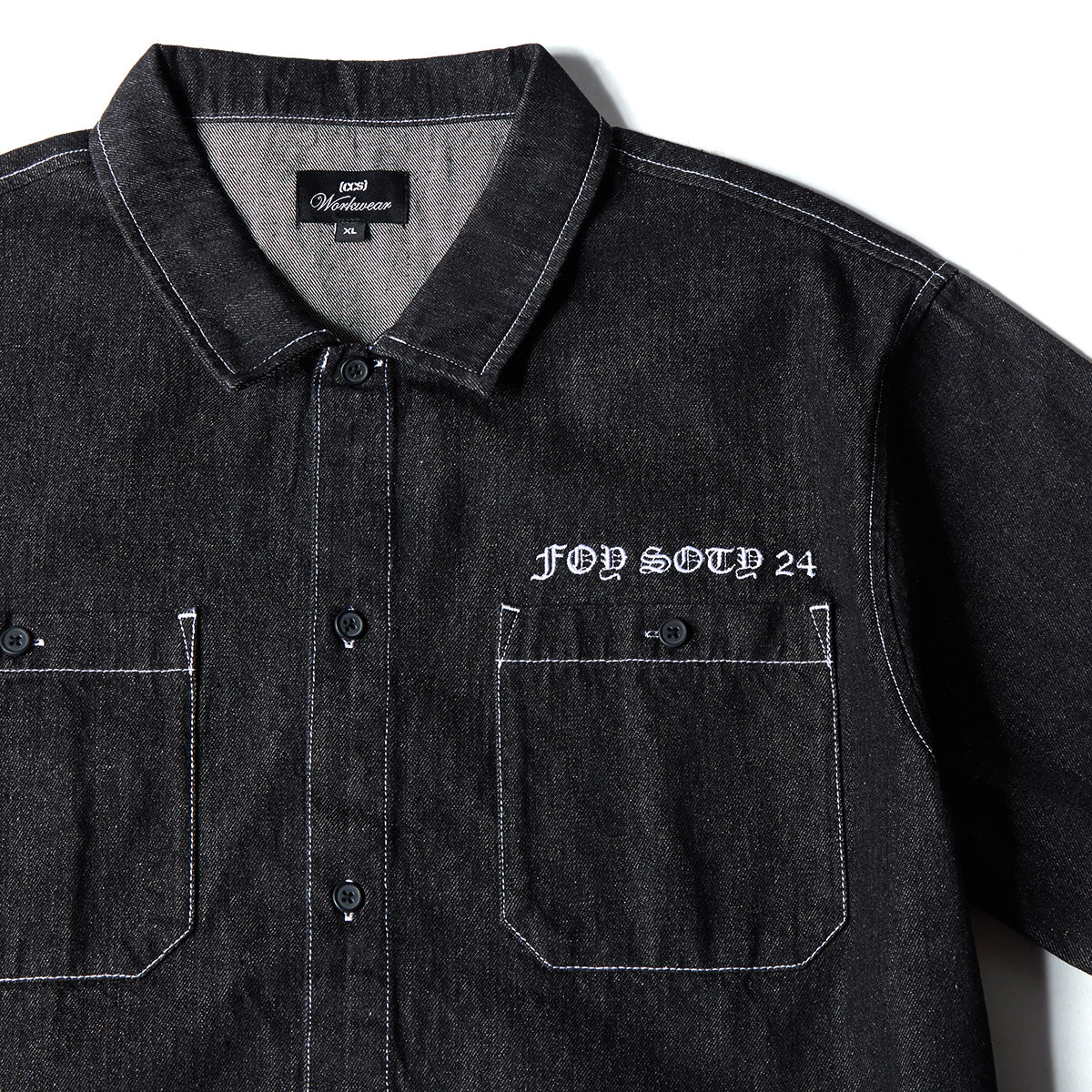 CCS Custom Embroidered Work Shirt - Black Denim - Image 3