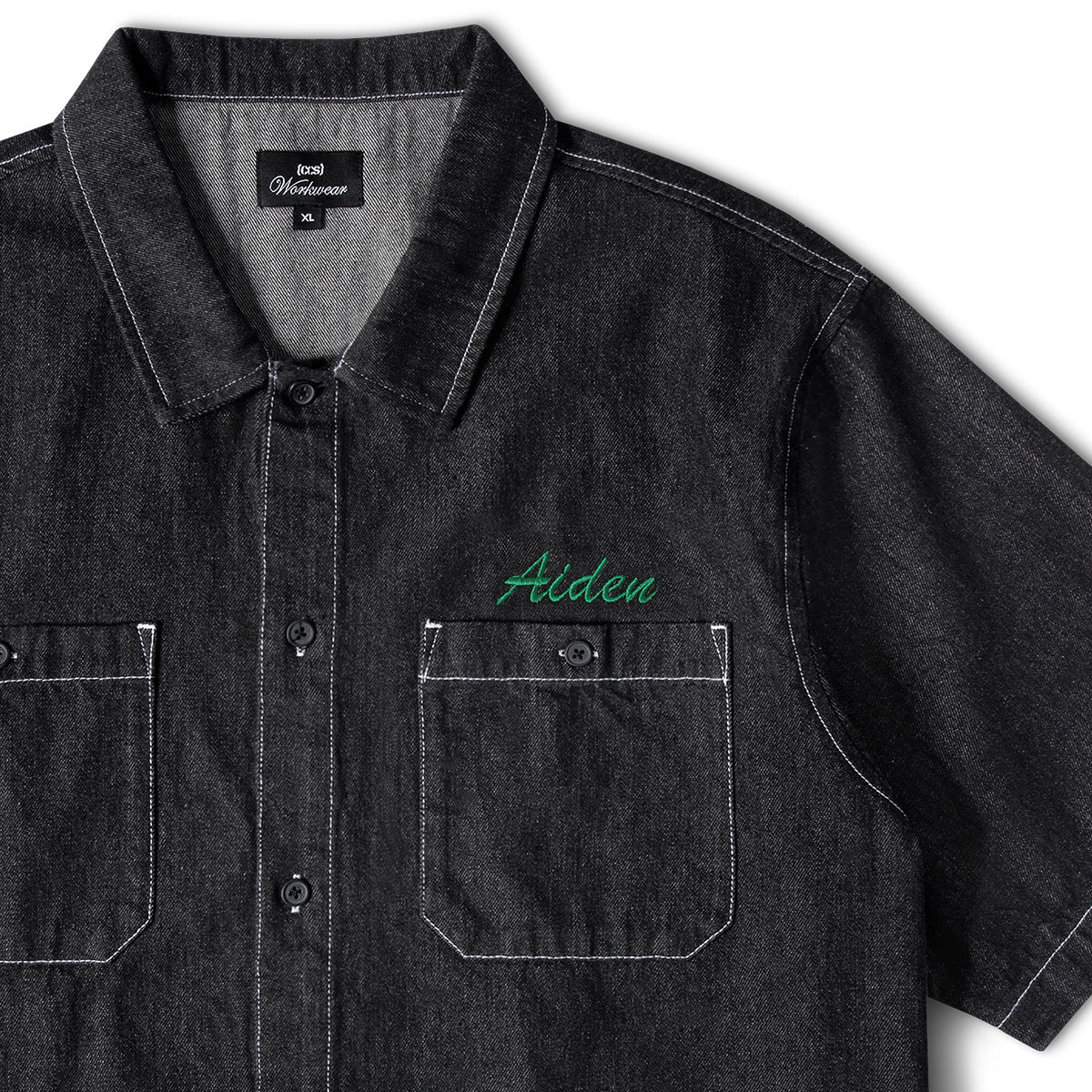 CCS Custom Embroidered Work Shirt - Black Denim - Image 4