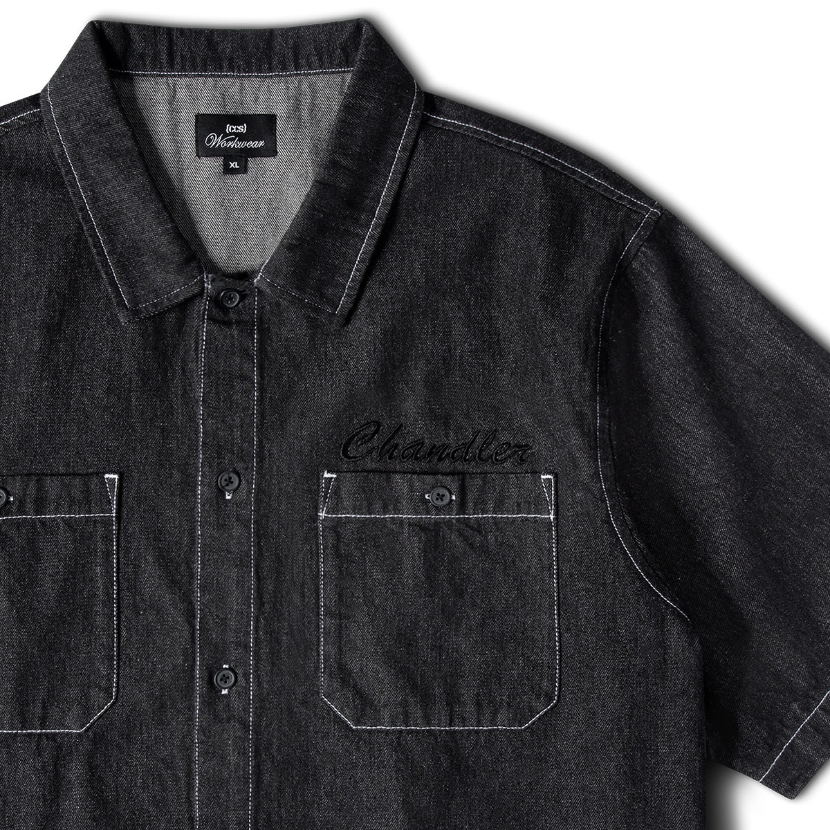 CCS Custom Embroidered Work Shirt - Black Denim - Image 5