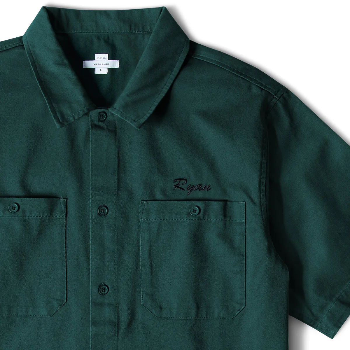 CCS Custom Embroidered Work Shirt - Hunter Green - Image 3