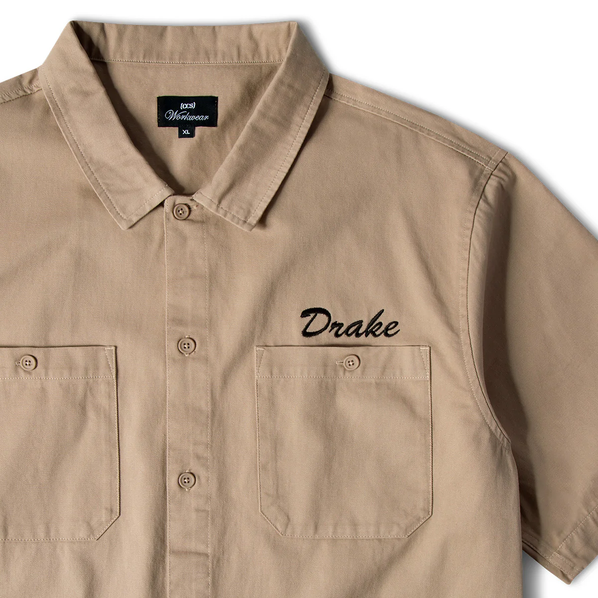 CCS Custom Embroidered Work Shirt - Khaki - Image 3
