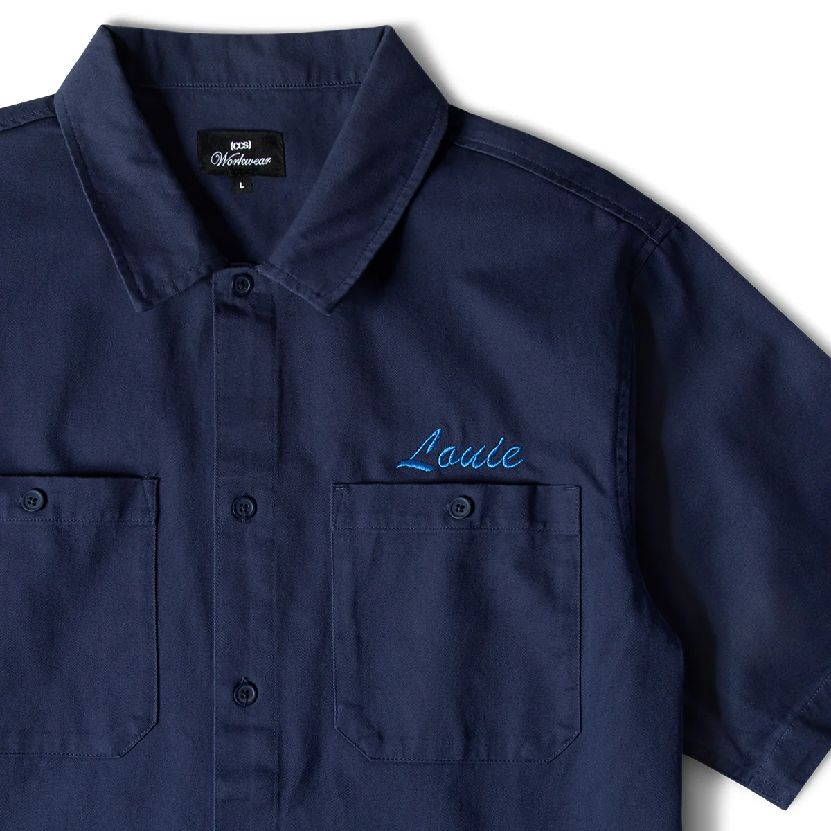 CCS Custom Embroidered Work Shirt - Navy - Image 3