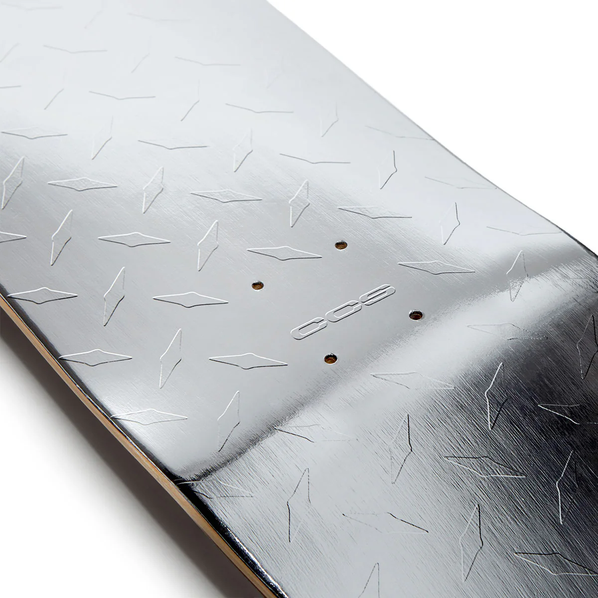 CCS Diamond Plate Embossed Skateboard Complete - Silver Foil - Image 3