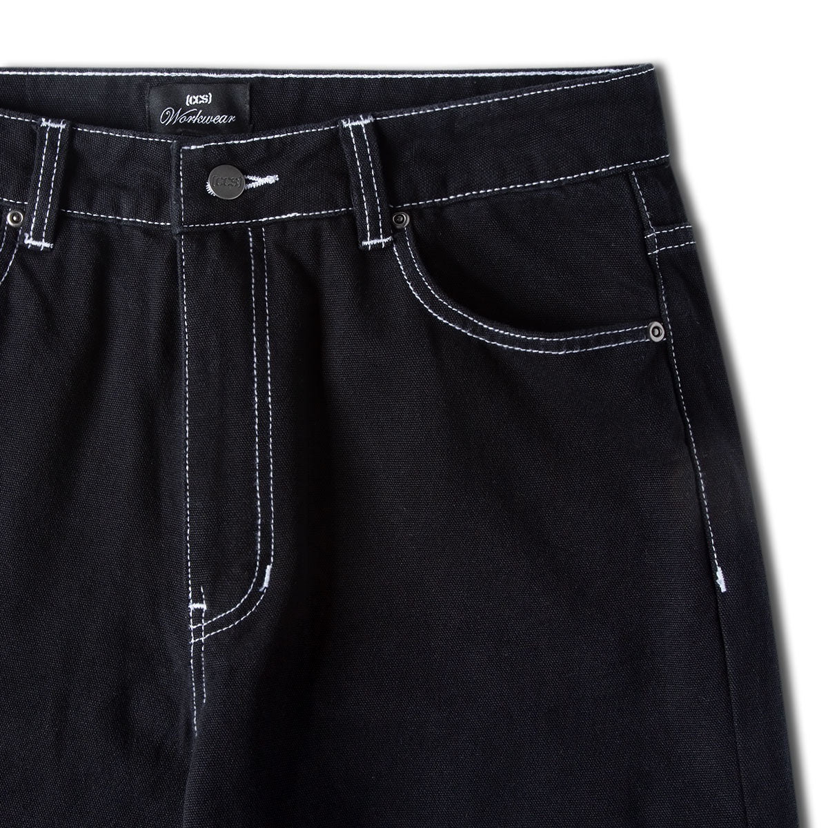 CCS Double Knee Original Relaxed Canvas Pants - Black/White - Image 6