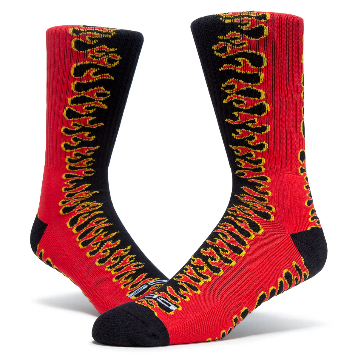 CCS Flames Socks - Black/Red - Image 3