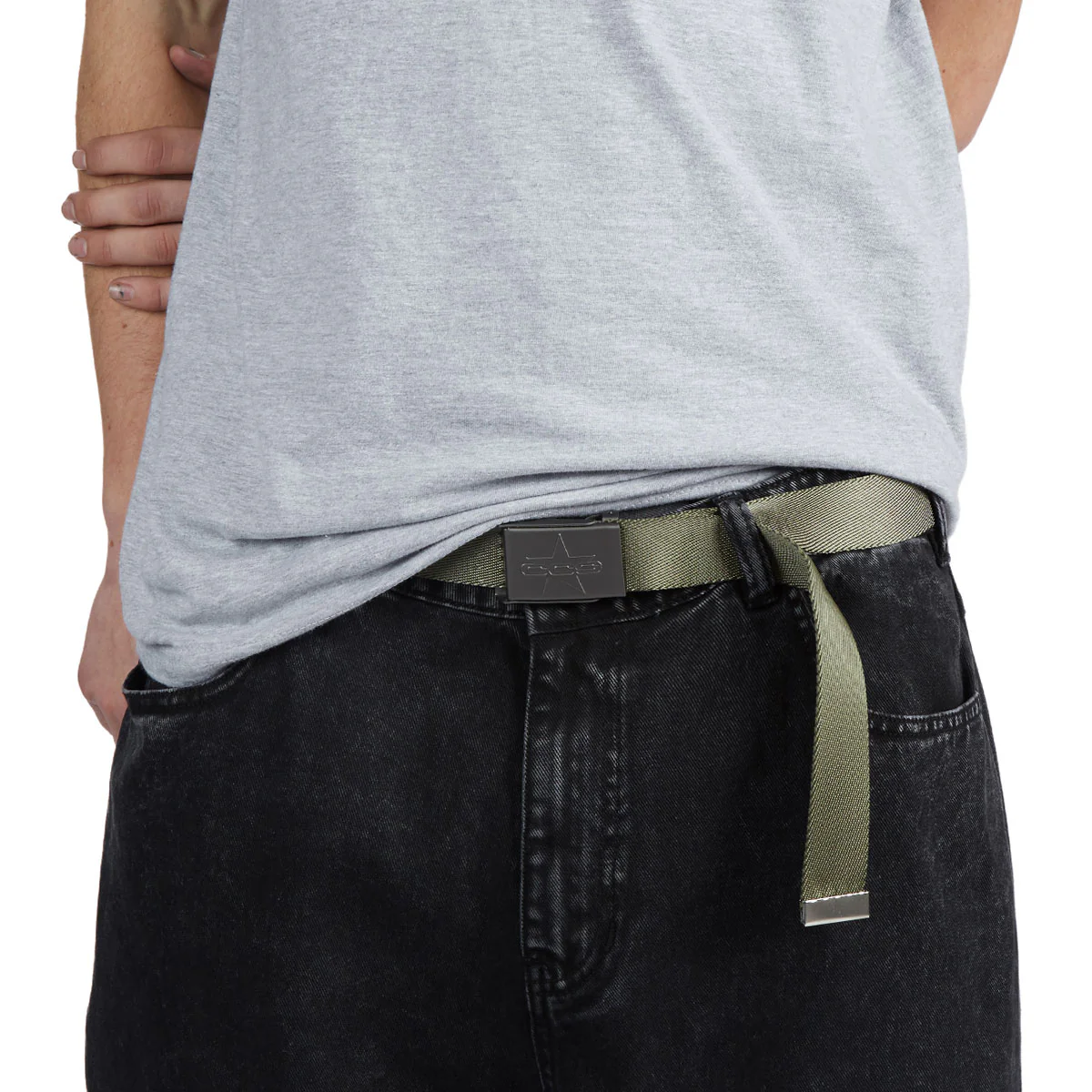 CCS Gunmetal 97 Star Web Belt - White - Image 3