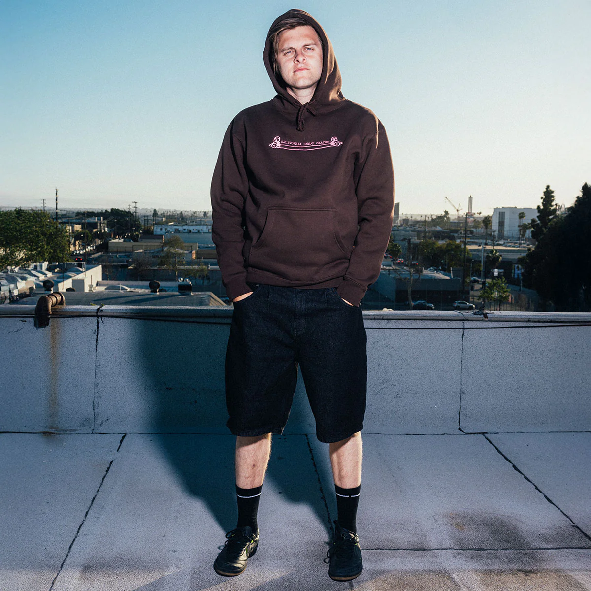 CCS Heritage Cheap Skates Hoodie - Brown/Pink - Image 3