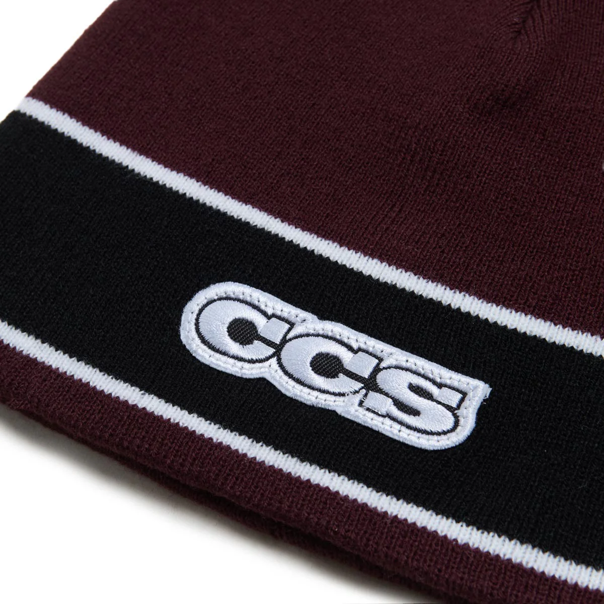 CCS Icon Skully Beanie - Maroon/Black - Image 2