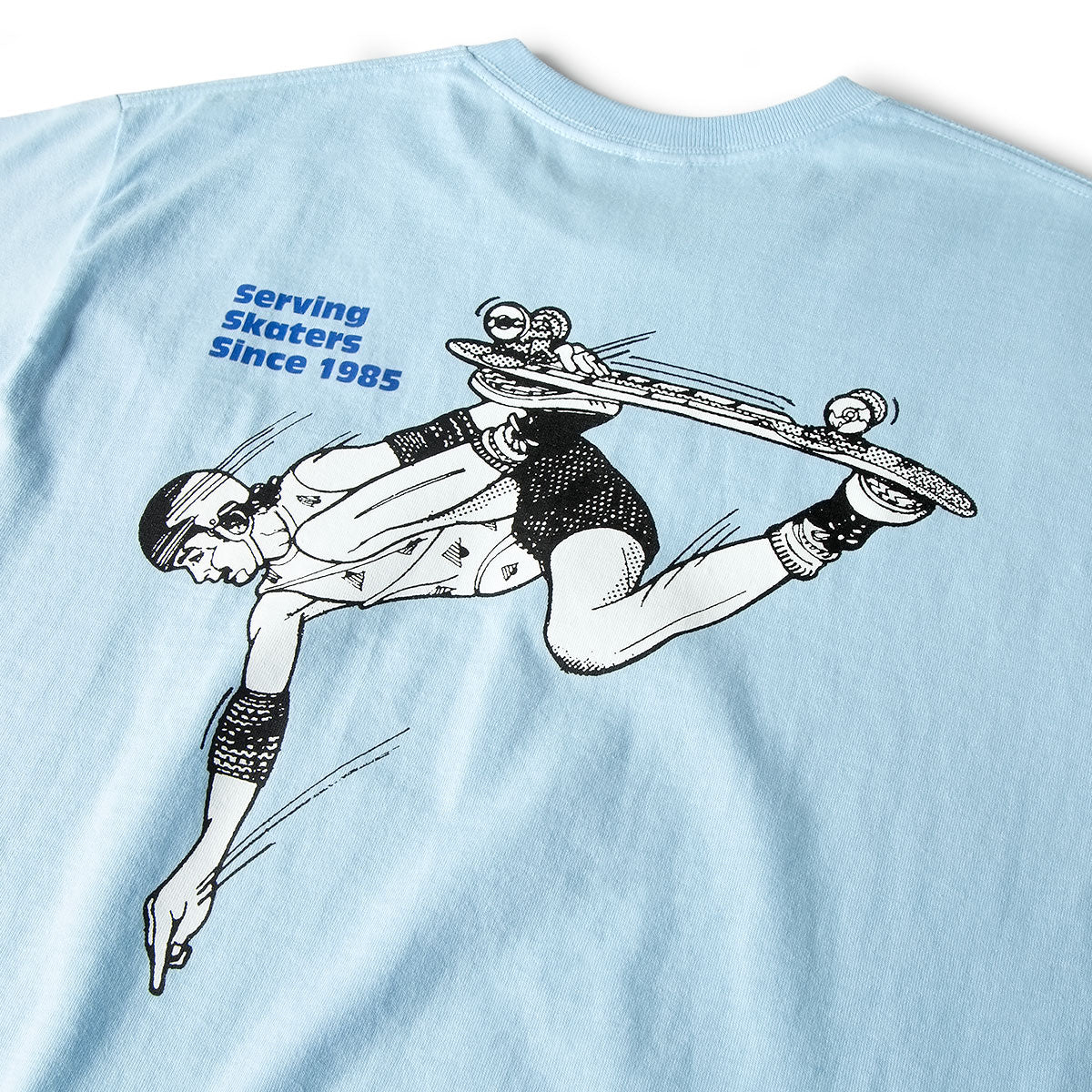 CCS June 1985 Ad T-Shirt - Light Blue/Black - Image 4
