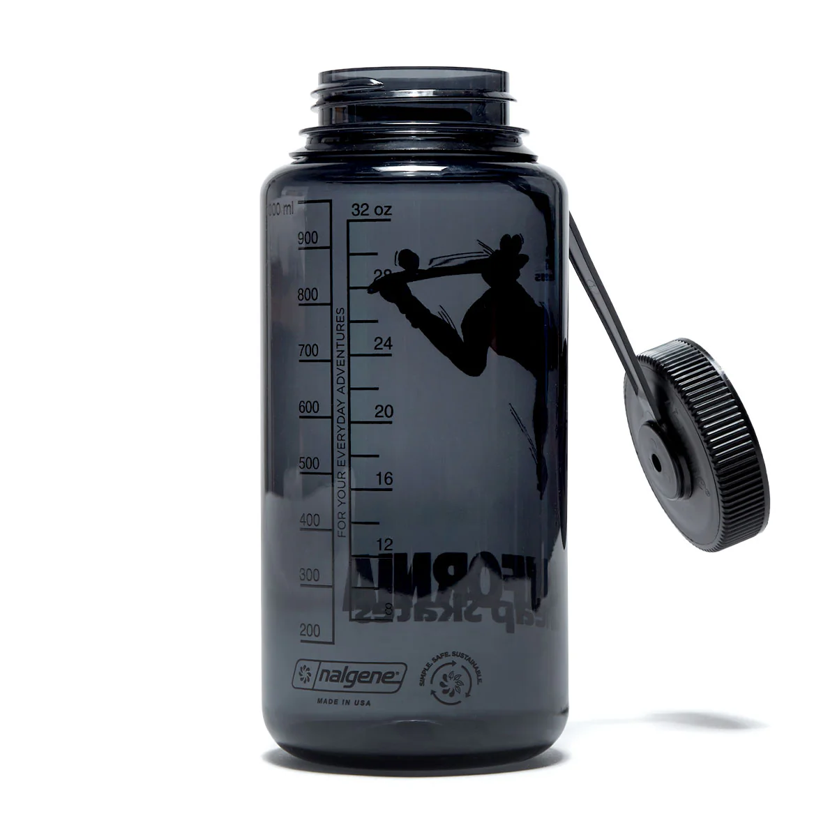 CCS June 1985 Wide Mouth Nalgene Water Bottle - Charcoal/Black - 32oz - Image 2