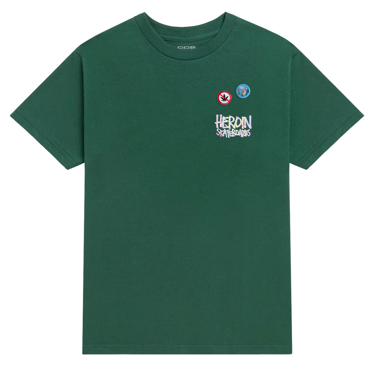 CCS Live x Heroin 420 Egg T-Shirt - Forest Green - Image 2