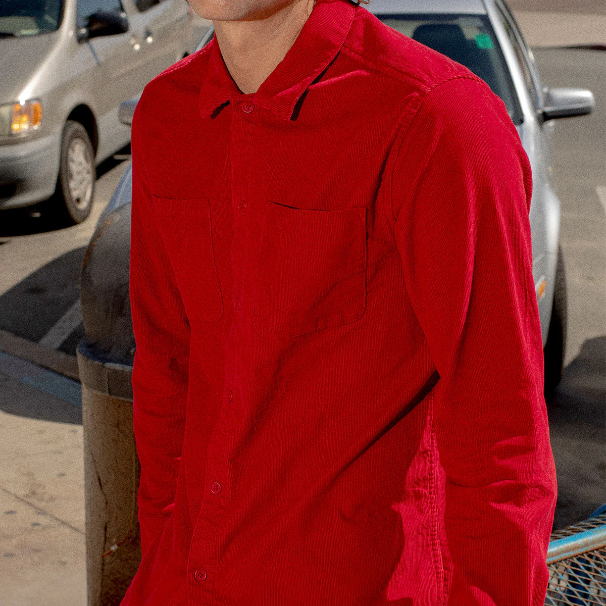CCS Long Sleeve Corduroy Shirt - Crimson - Image 2