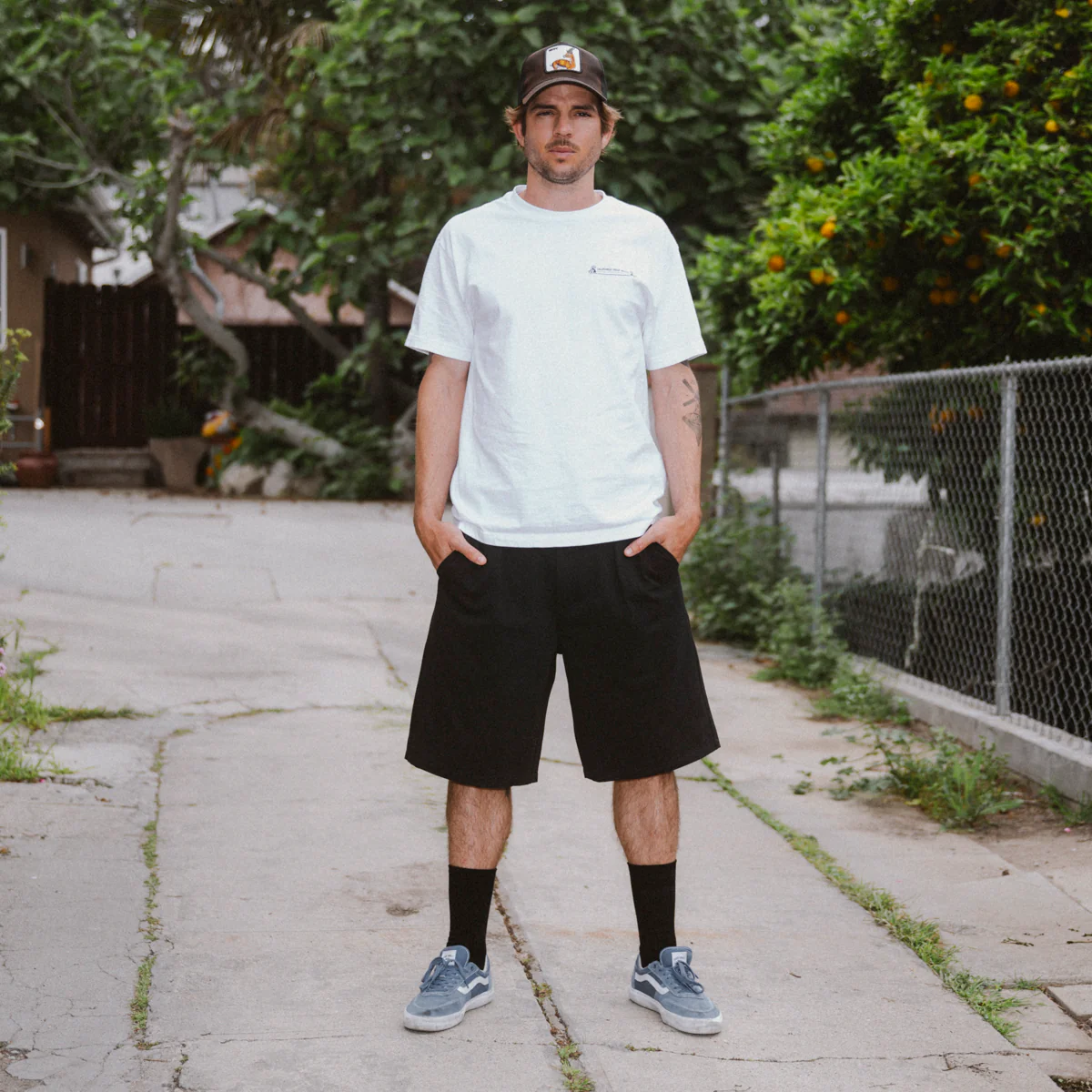 CCS Pleated Chino Shorts - Black - Image 2