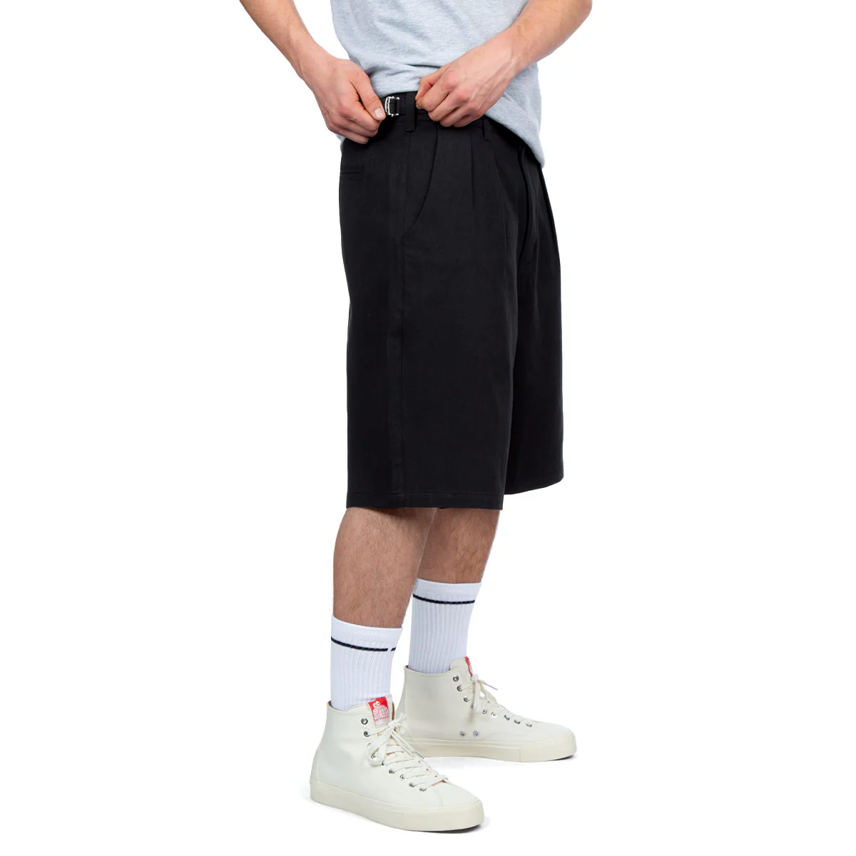 CCS Pleated Chino Shorts - Black - Image 7