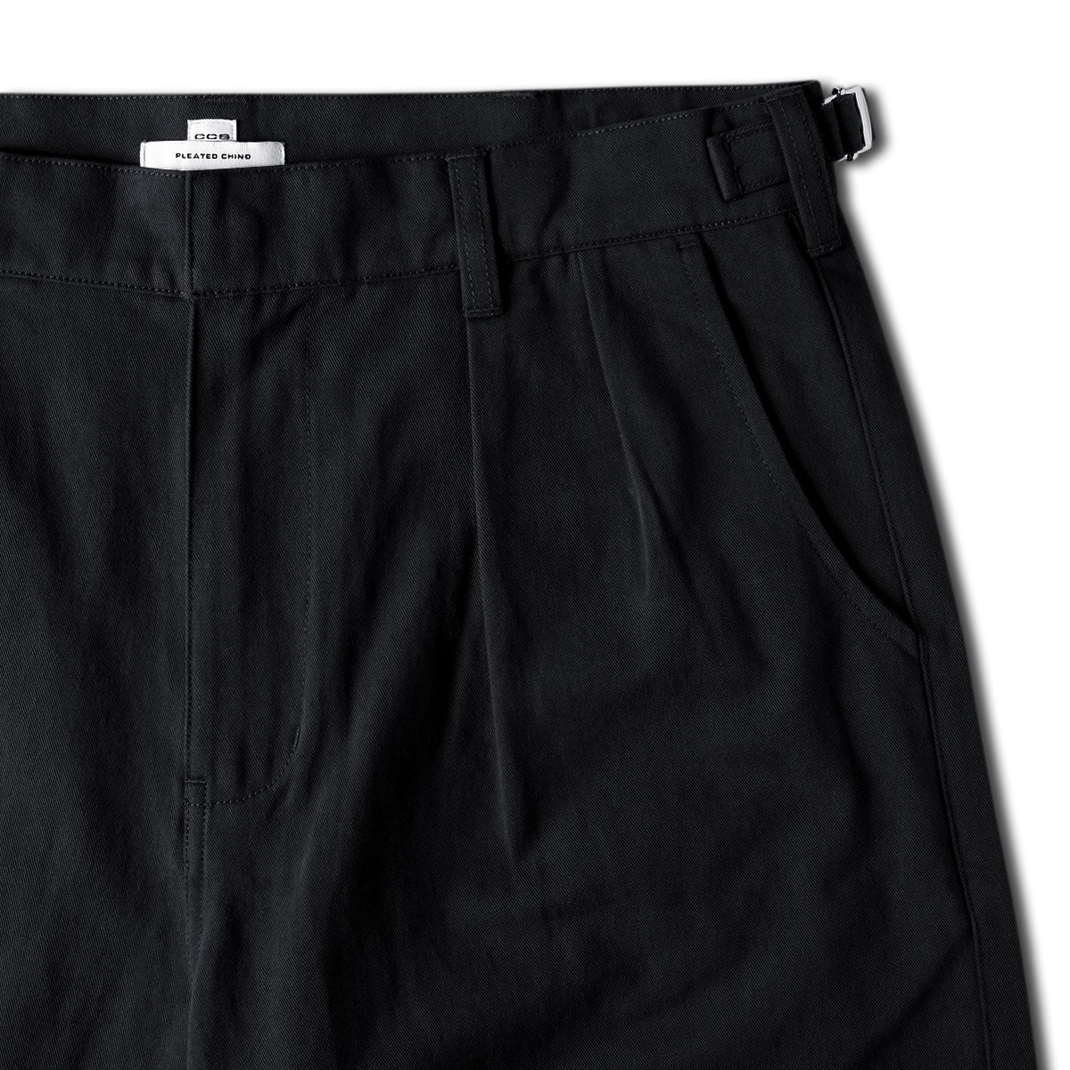 CCS Pleated Chino Shorts - Black - Image 8