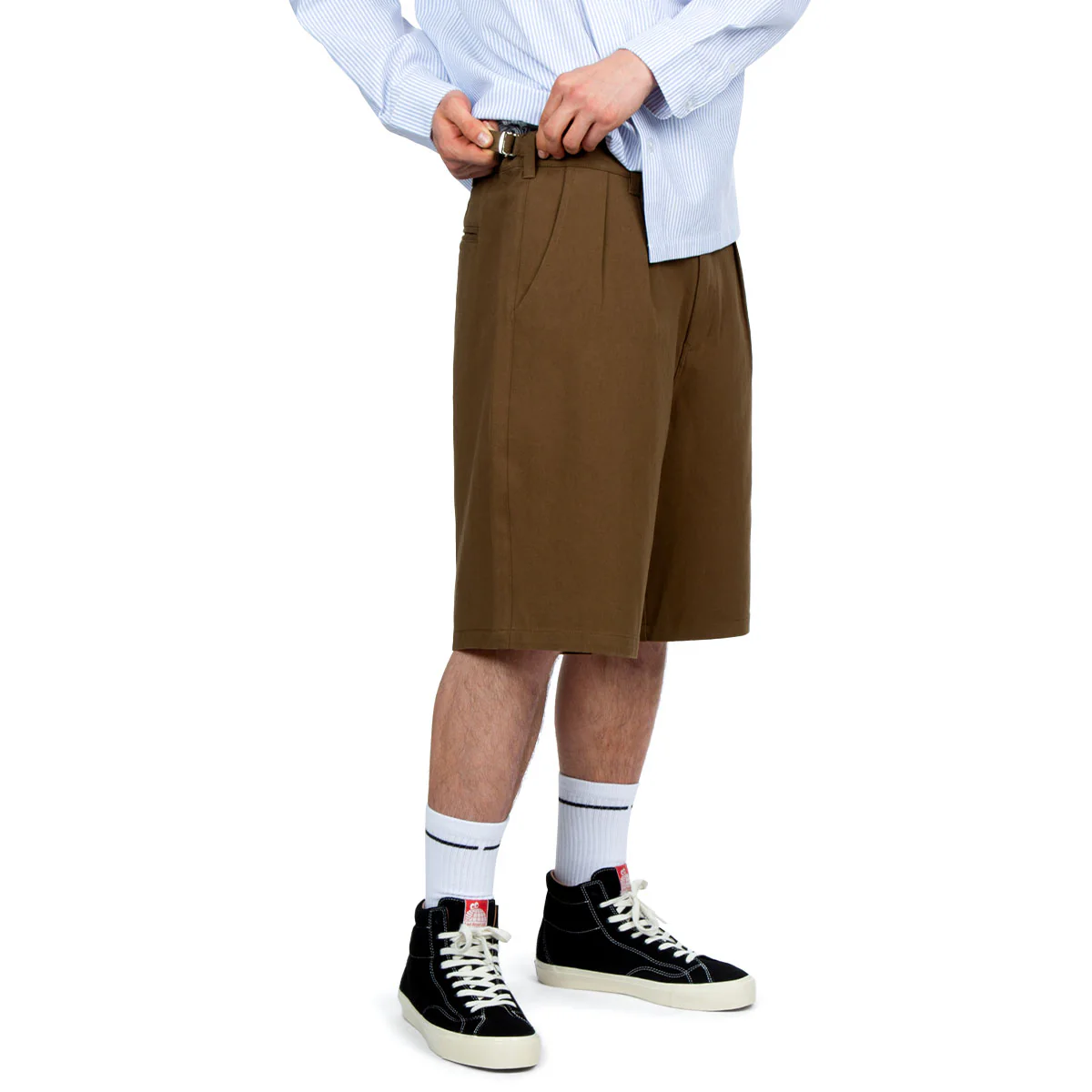 CCS Pleated Chino Shorts - Brown - Image 11