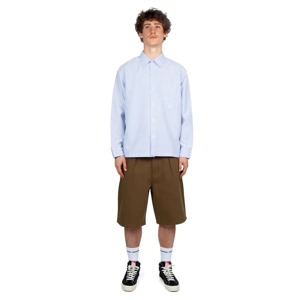 CCS Pleated Chino Shorts - Brown - Image 4