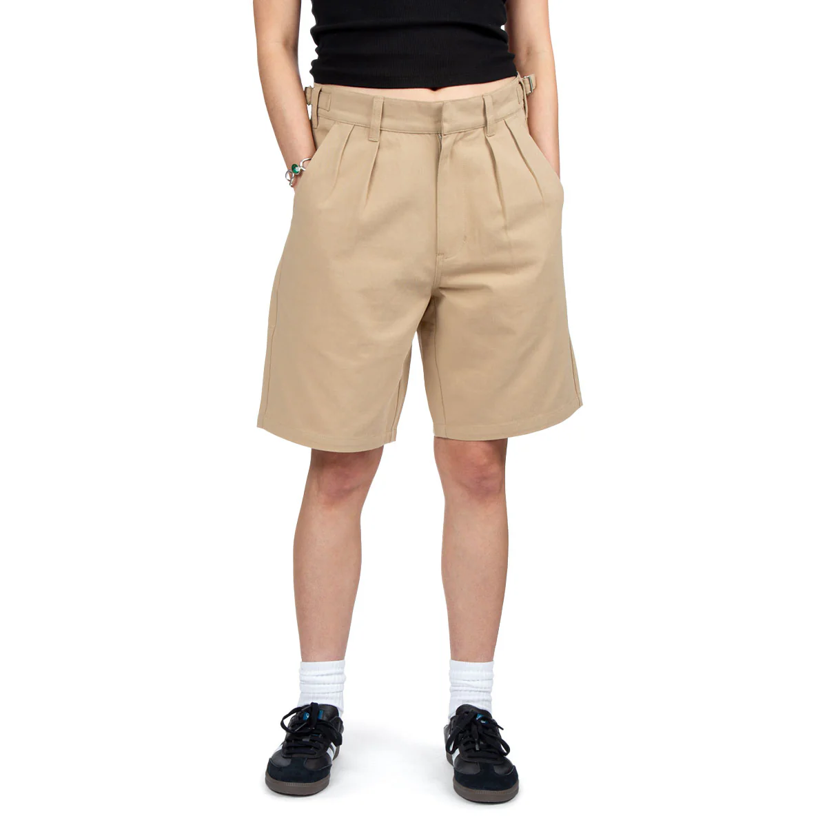 CCS Pleated Chino Shorts - Khaki - Image 12