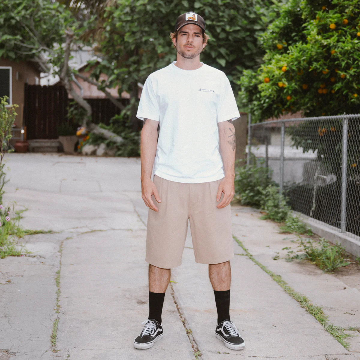 CCS Pleated Chino Shorts - Khaki - Image 2