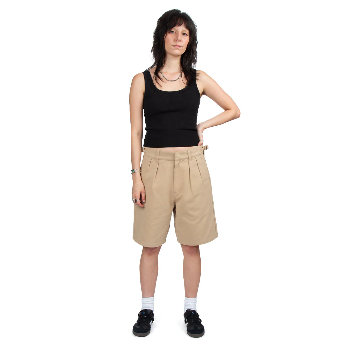 CCS Pleated Chino Shorts - Khaki - Image 5