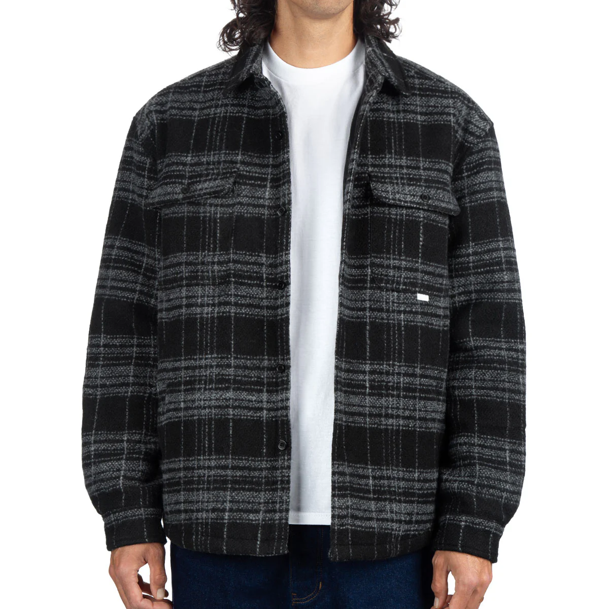 CCS Quilted Flannel Jacket - Black/White - Image 3