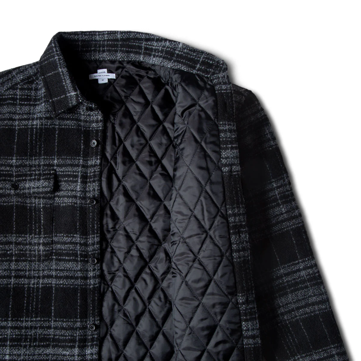 CCS Quilted Flannel Jacket - Black/White - Image 9