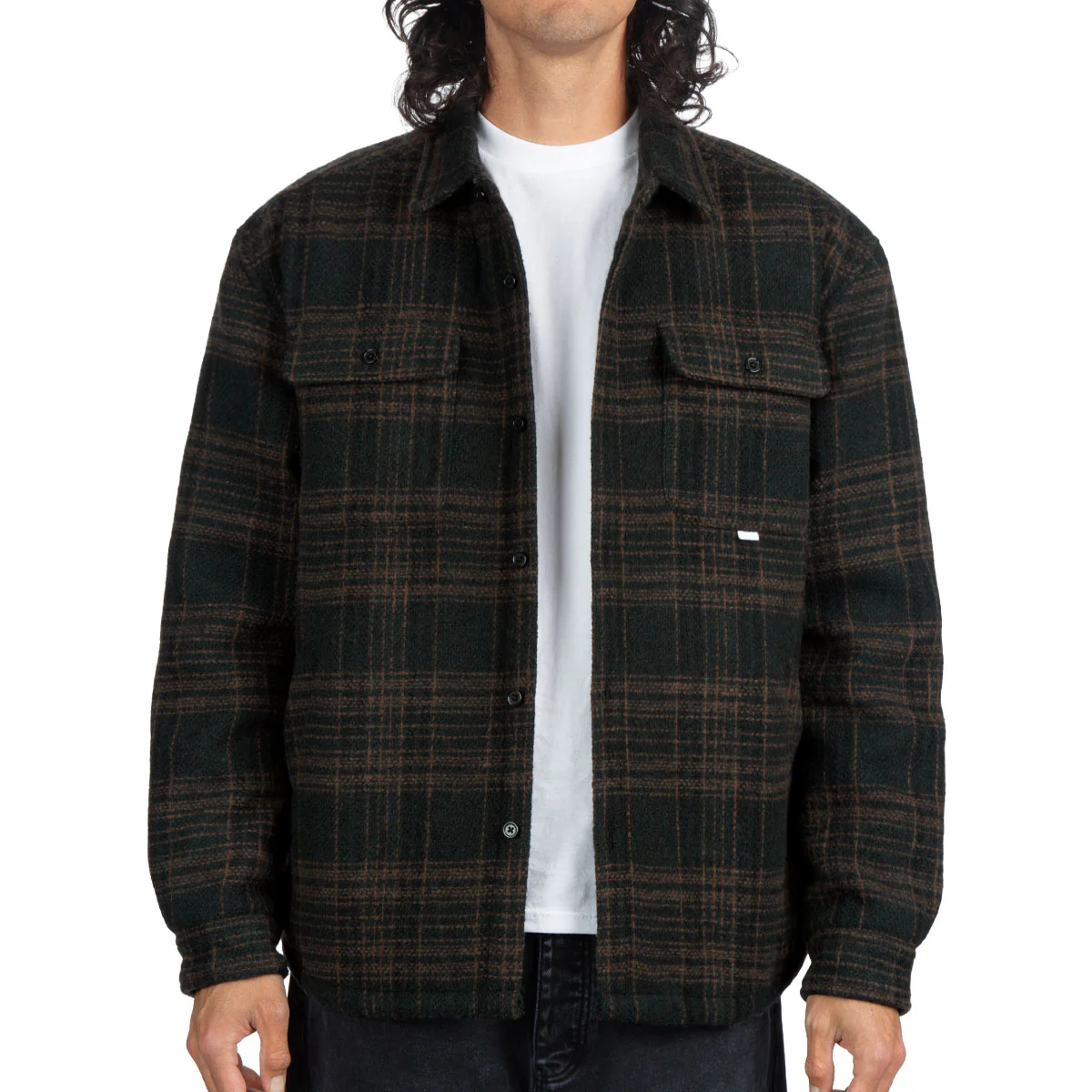 CCS Quilted Flannel Jacket - Green/Brown - Image 3