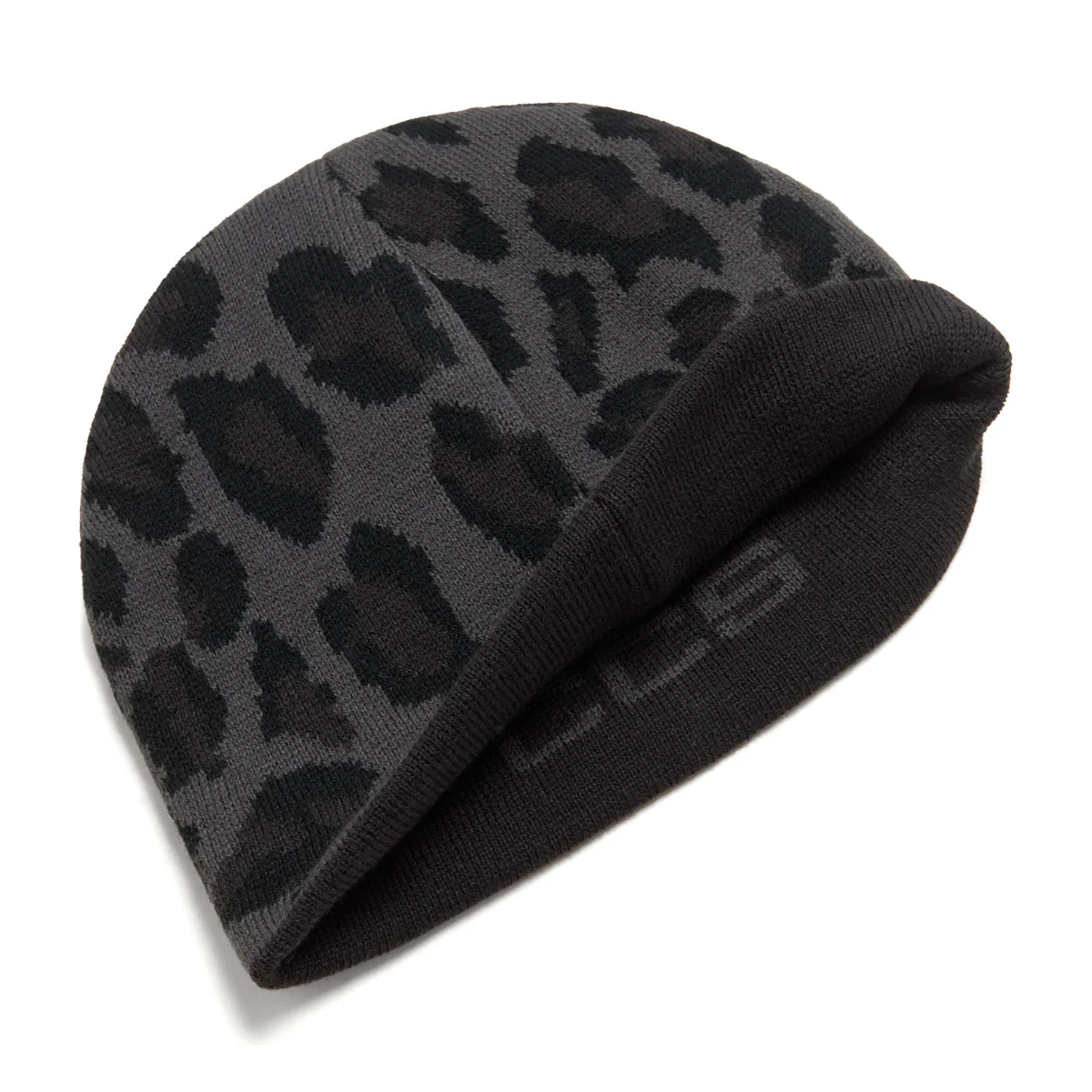 CCS Reversible Leopard Skully Beanie - Charcoal - Image 4
