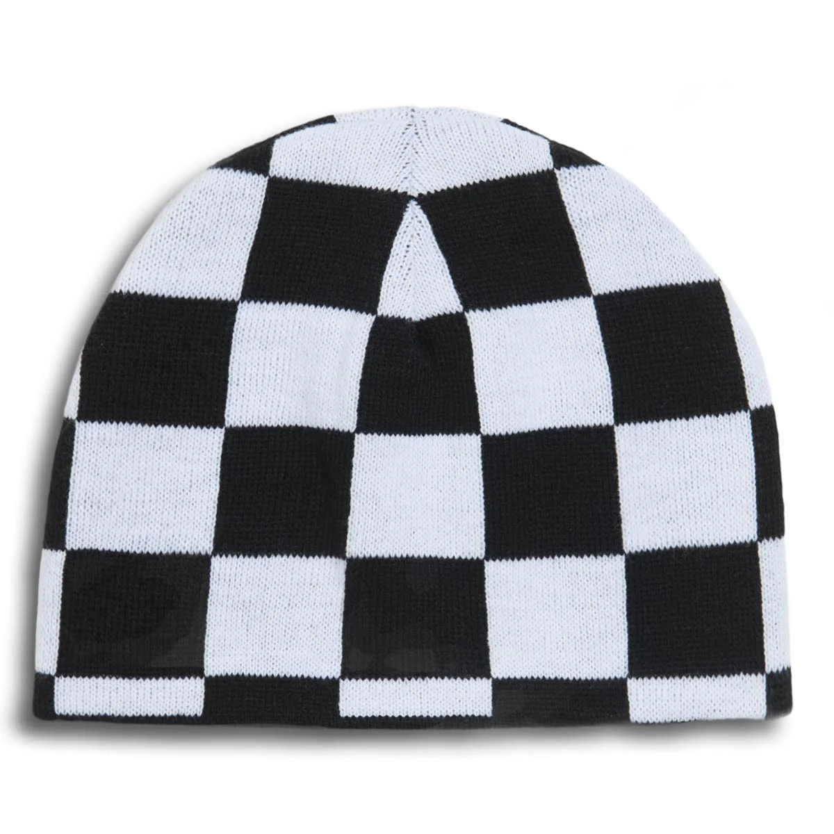 CCS Reversible Checkerboard Skully Beanie - Black/White - Image 2