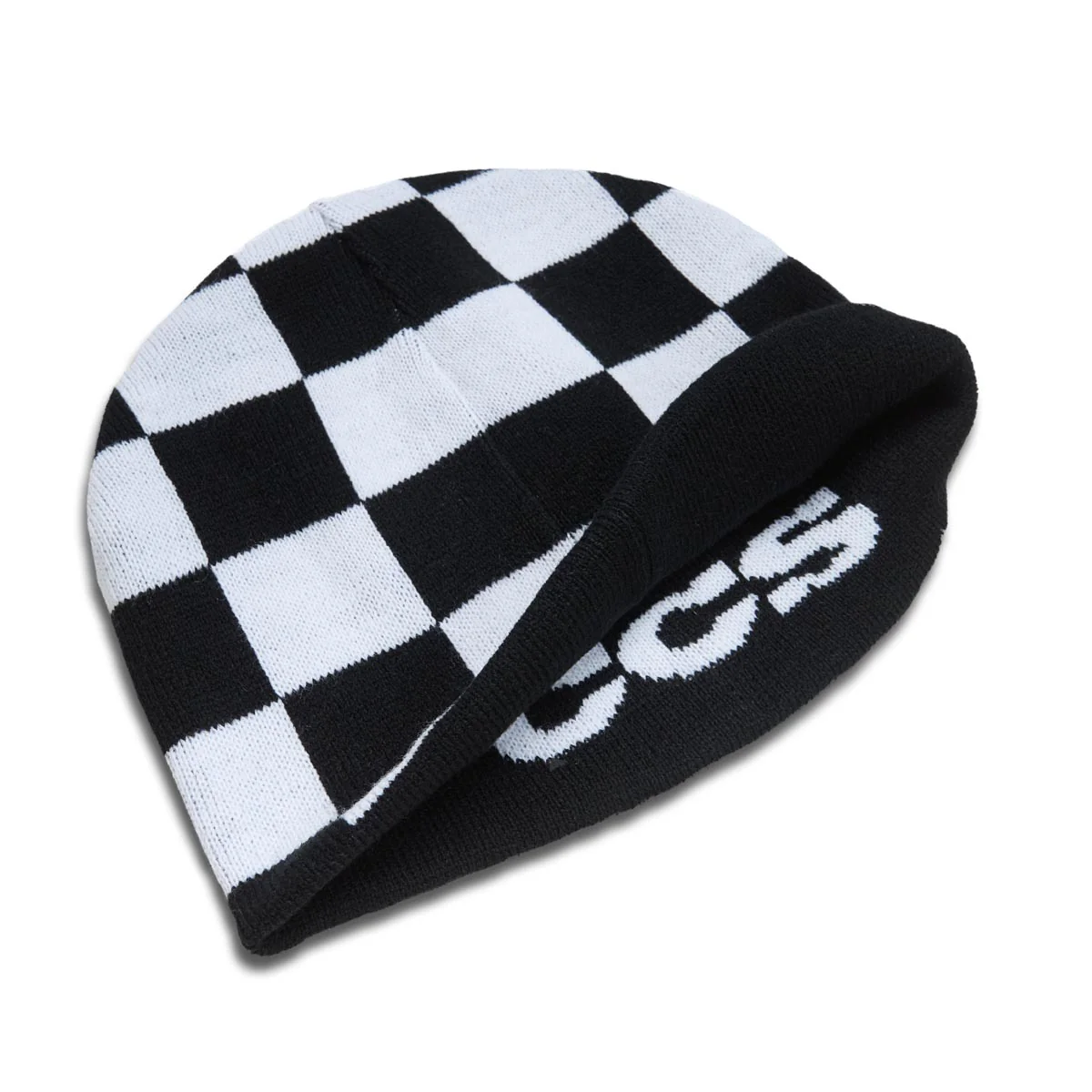 CCS Reversible Checkerboard Skully Beanie - Black/White - Image 4