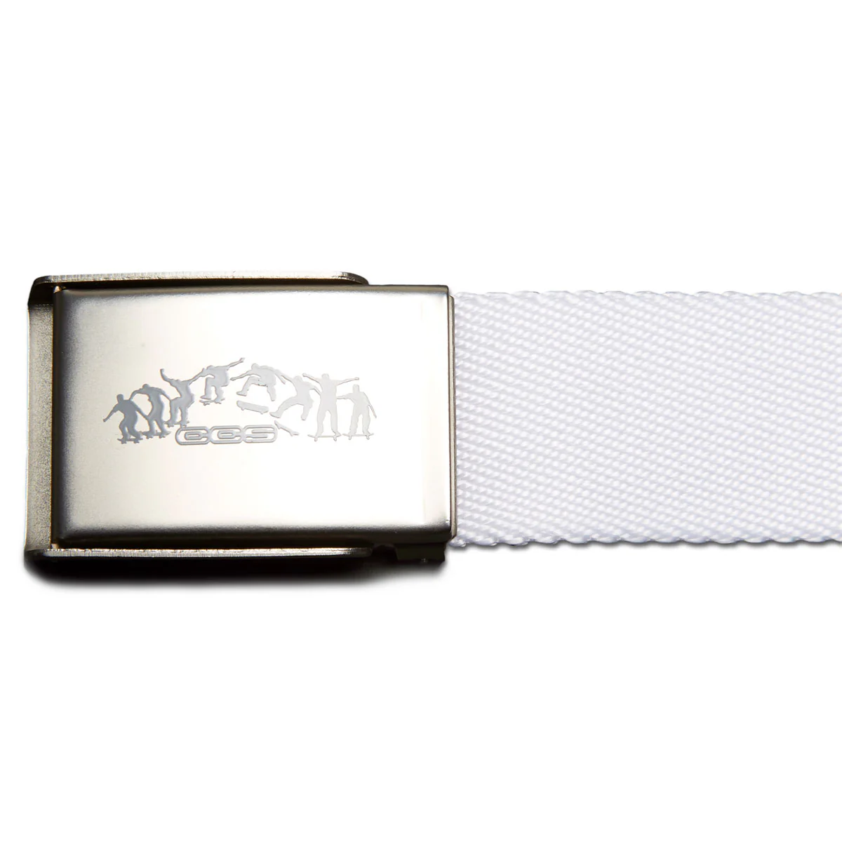 CCS Silver Kickflip Buckle Belt - White - Image 3