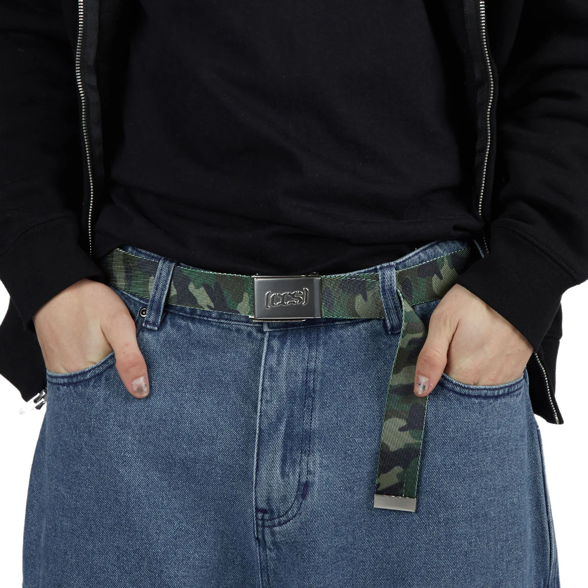 CCS Silver Logo Buckle Belt - Olive - Image 5