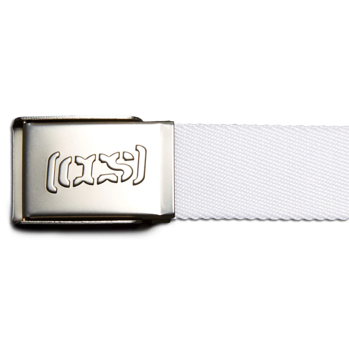CCS Silver Logo Buckle Belt - White - Image 3