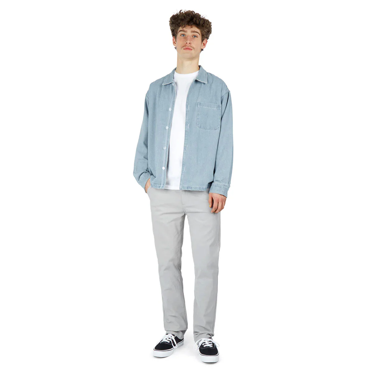 CCS Slim Stretch Chino Pants - Dove Grey - Image 3