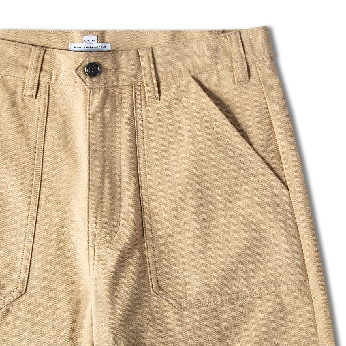 CCS Surplus Herringbone Shorts - Khaki - Image 7