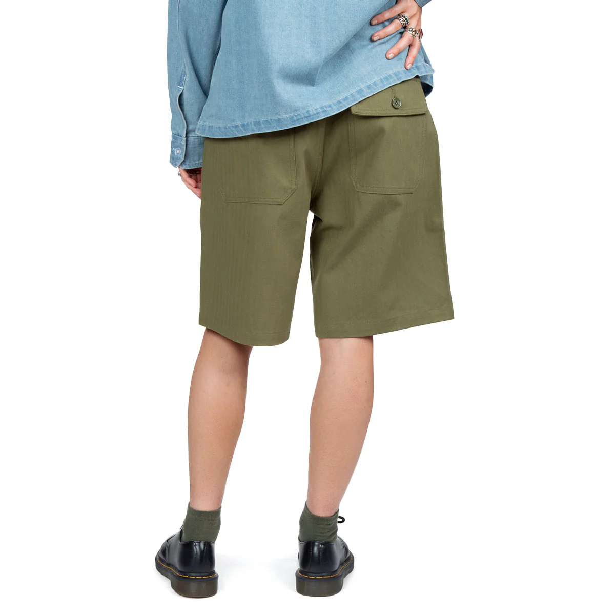 CCS Surplus Herringbone Shorts - Olive - Image 11