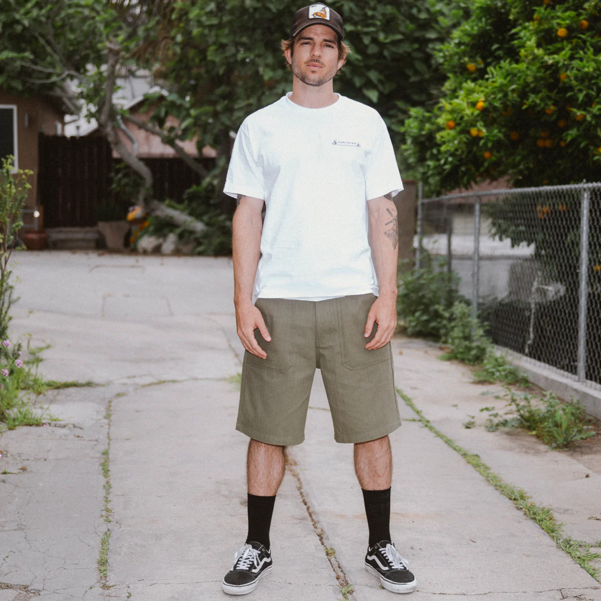 CCS Surplus Herringbone Shorts - Olive - Image 2