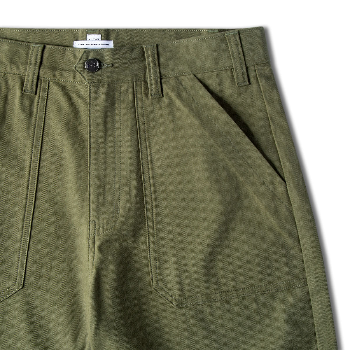 CCS Surplus Herringbone Shorts - Olive - Image 9