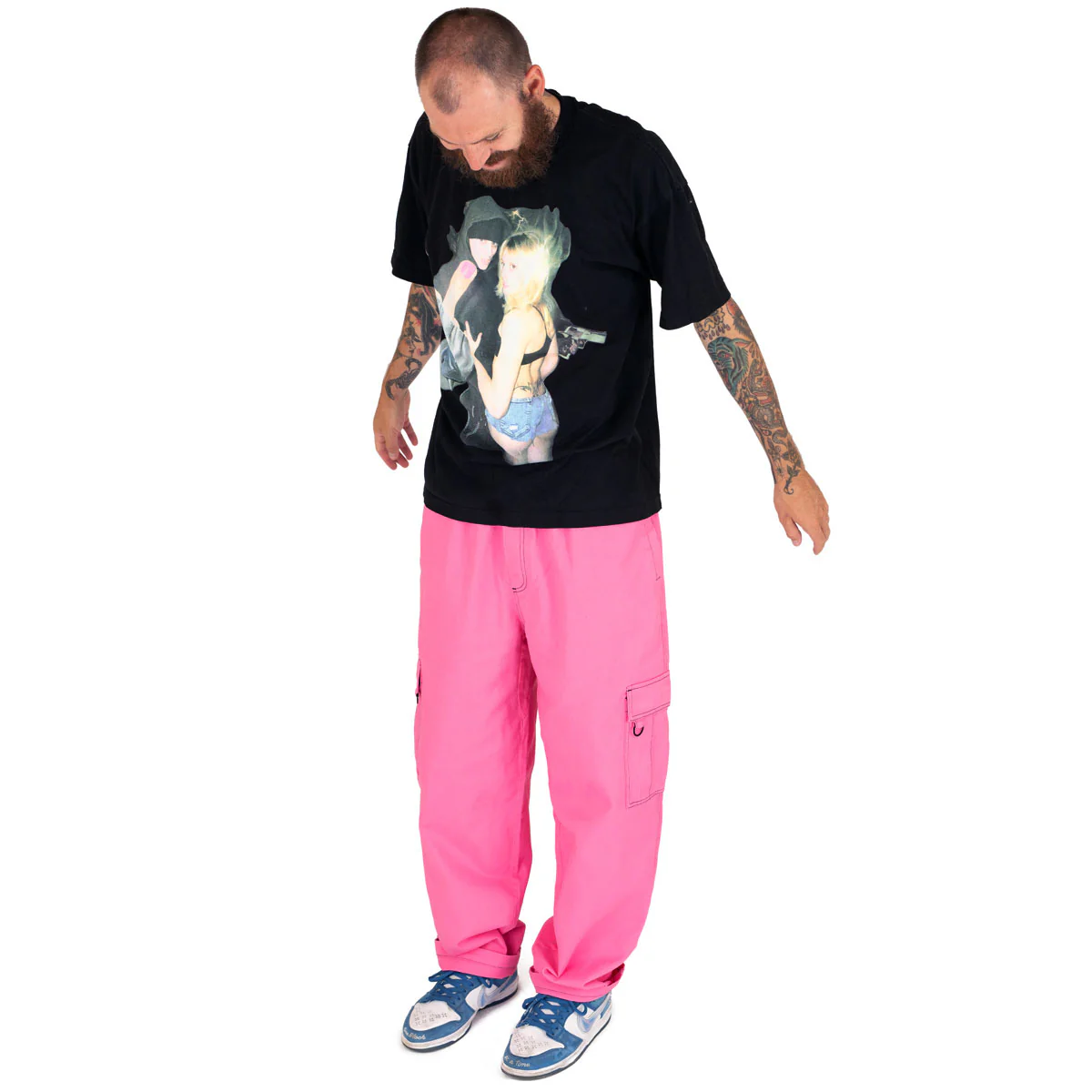 CCS Titus Twill Cargo Pants - Pink/Black - Image 3