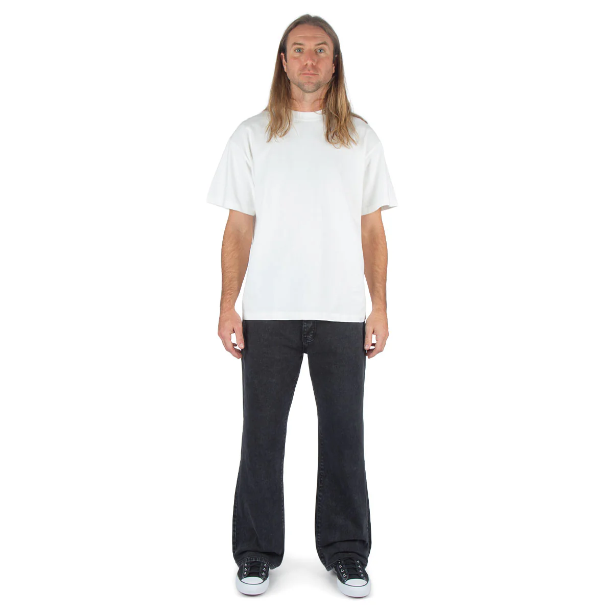 CCS Western Bootcut Denim Jeans - Acid Wash Black - Image 4