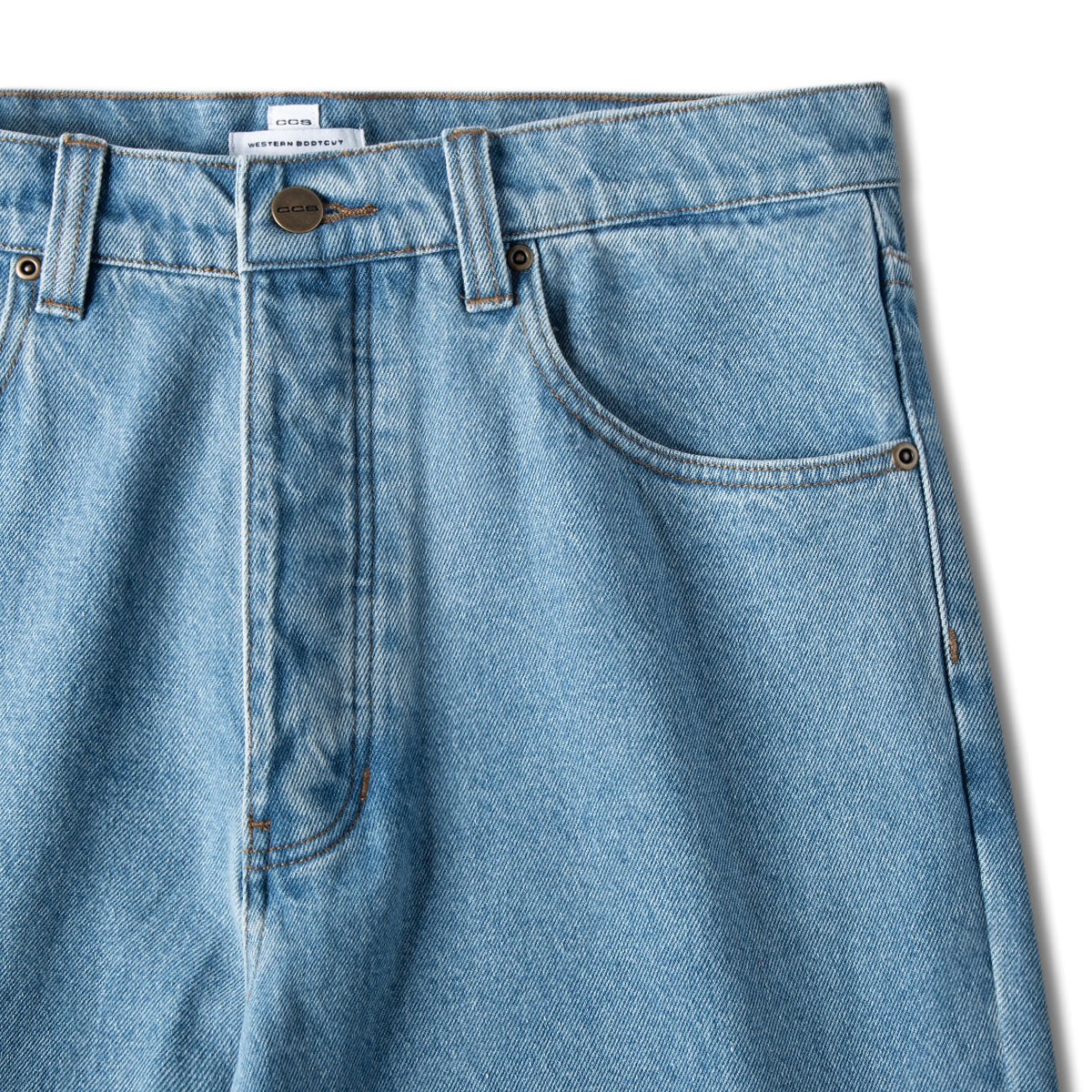 CCS Western Bootcut Denim Jeans - Rinsed Blue - Image 6