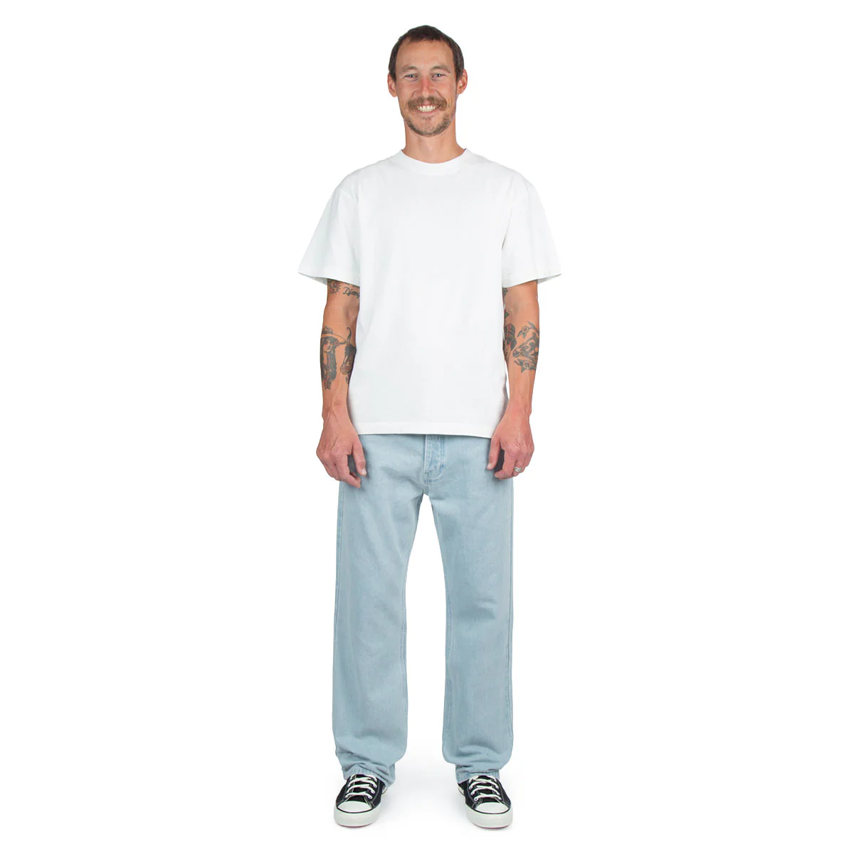 CCS Western Straight Denim Jeans - Bleach Wash - Image 4