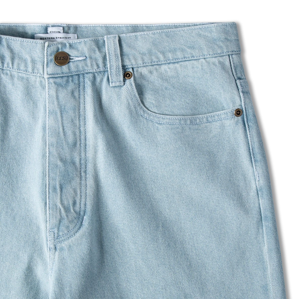 CCS Western Straight Denim Jeans - Bleach Wash - Image 7