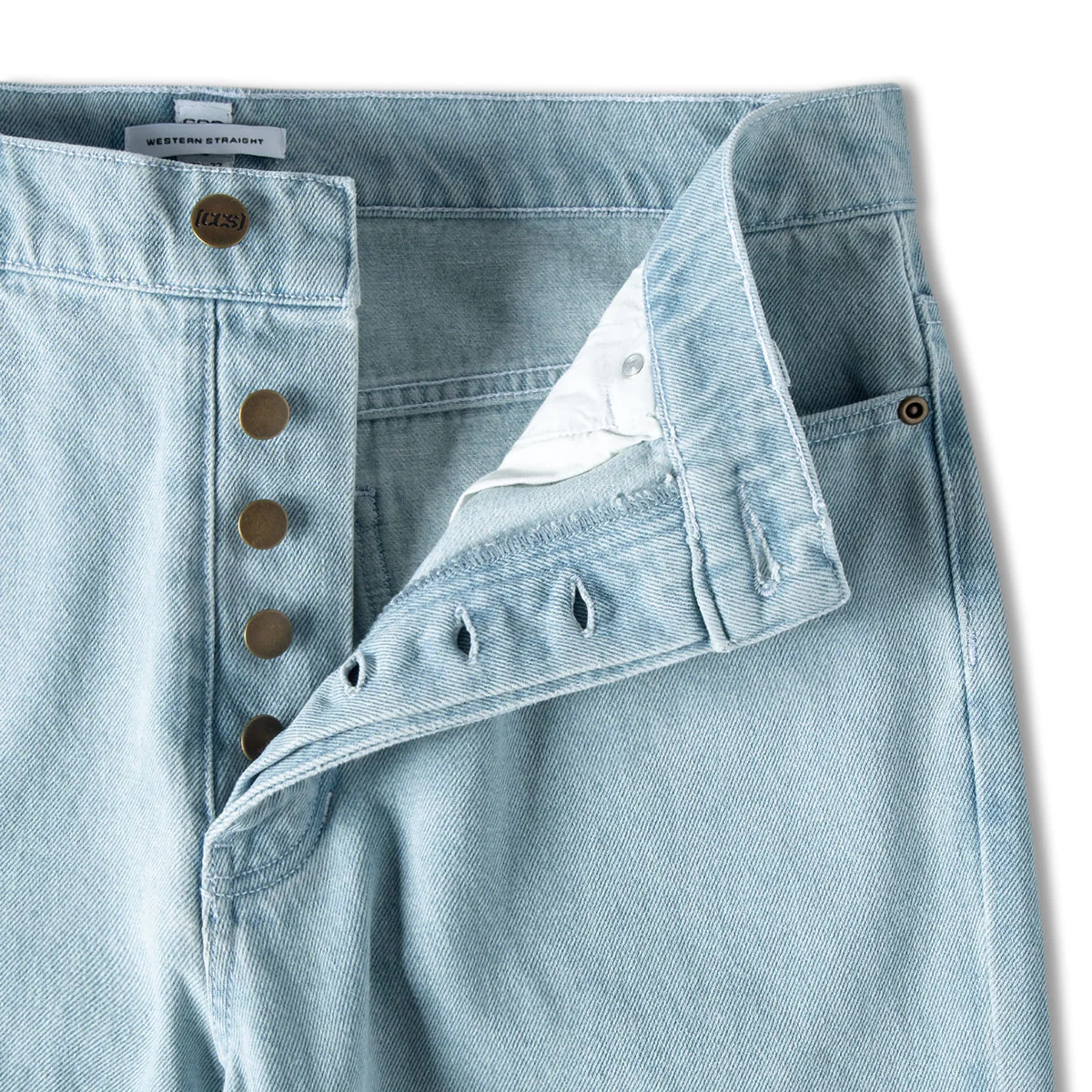 CCS Western Straight Denim Jeans - Bleach Wash - Image 9